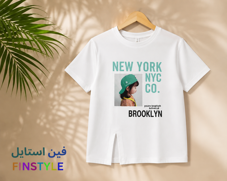 تیشرت نخ پنبه طرح NEW YORK برند LITTLE HARP STAR وارداتی