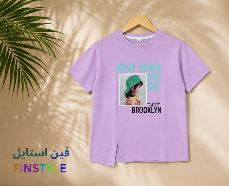 تیشرت نخ پنبه طرح NEW YORK برند LITTLE HARP STAR وارداتی